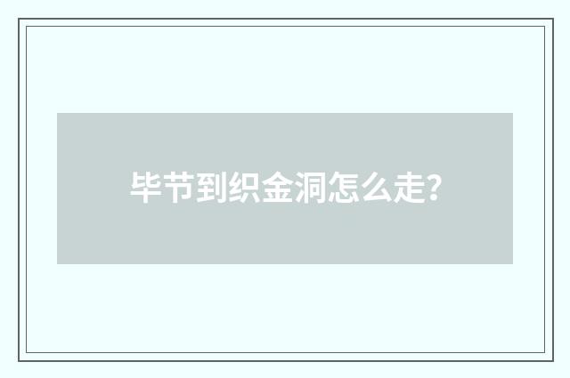 毕节到织金洞怎么走？