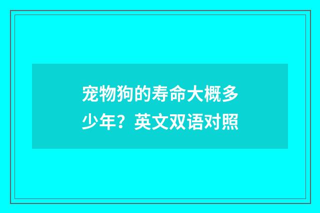 宠物狗的寿命大概多少年？英文双语对照