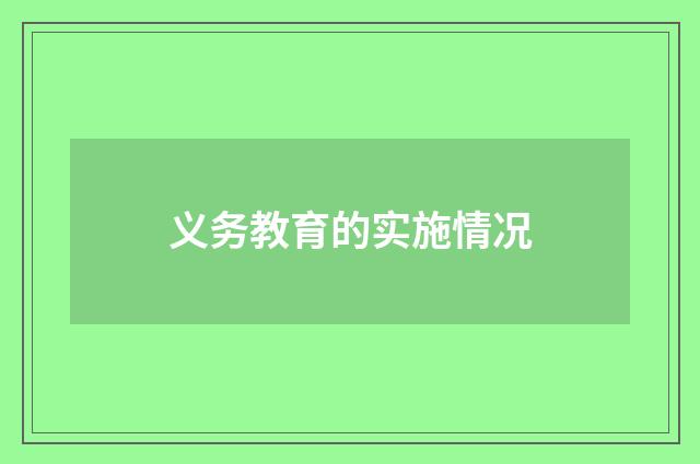 义务教育的实施情况