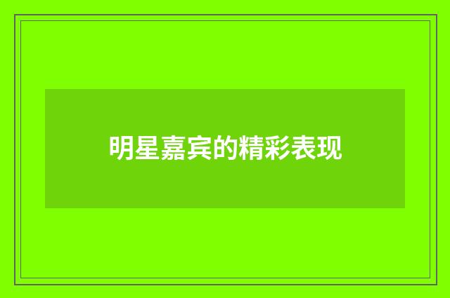 明星嘉宾的精彩表现