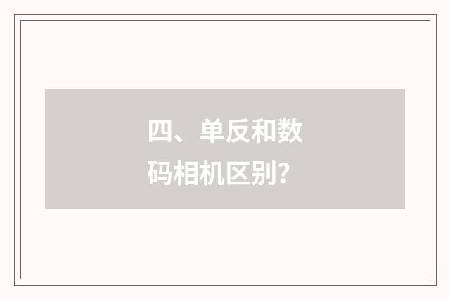 四、单反和数码相机区别？