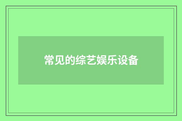 常见的综艺娱乐设备