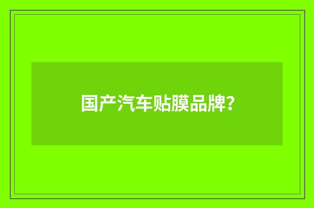 国产汽车贴膜品牌？