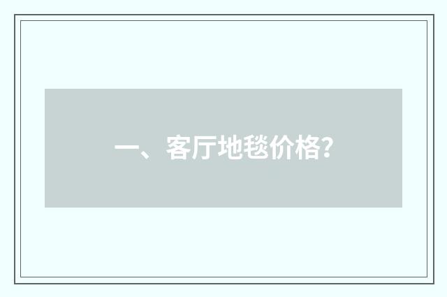 一、客厅地毯价格？