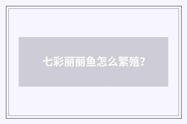 七彩丽丽鱼怎么繁殖？