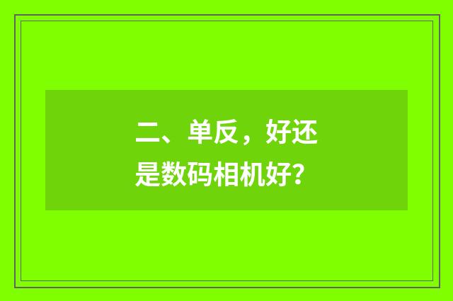 二、单反，好还是数码相机好？