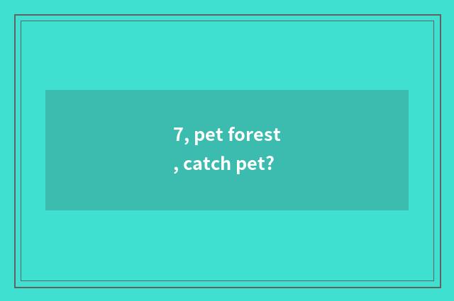 7, pet forest, catch pet?