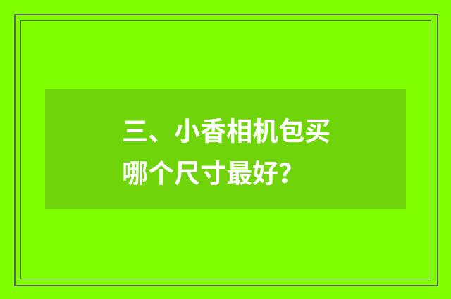 三、小香相机包买哪个尺寸最好？