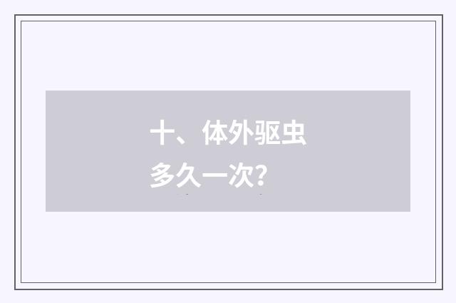 十、体外驱虫多久一次？