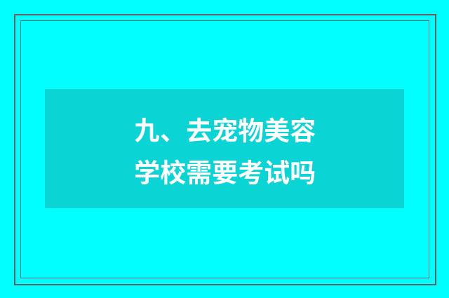 九、去宠物美容学校需要考试吗