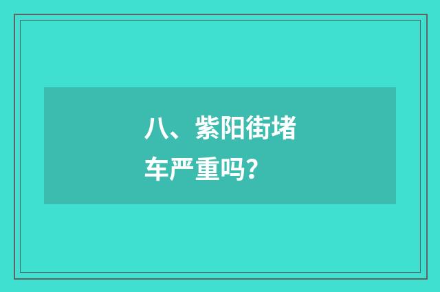 八、紫阳街堵车严重吗？