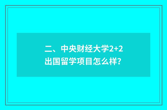 二、中央财经大学2+2出国留学项目怎么样？