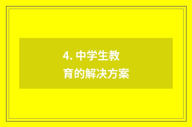 4. 中学生教育的解决方案