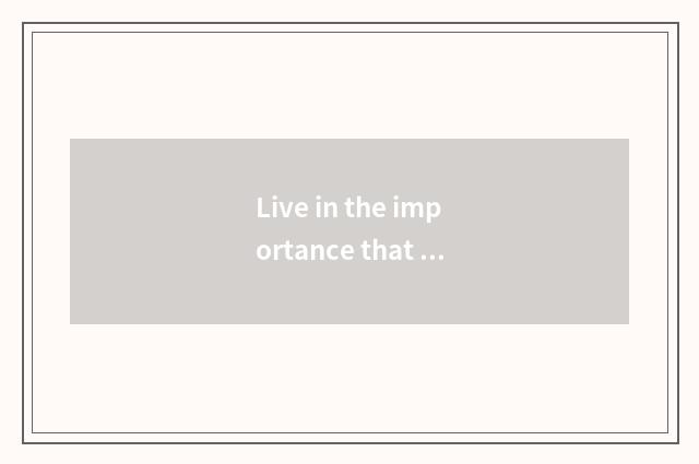 Live in the importance that the service installs after carry out