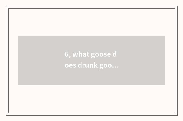 6, what goose does drunk goose use?