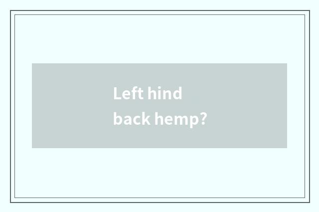 Left hind back hemp?