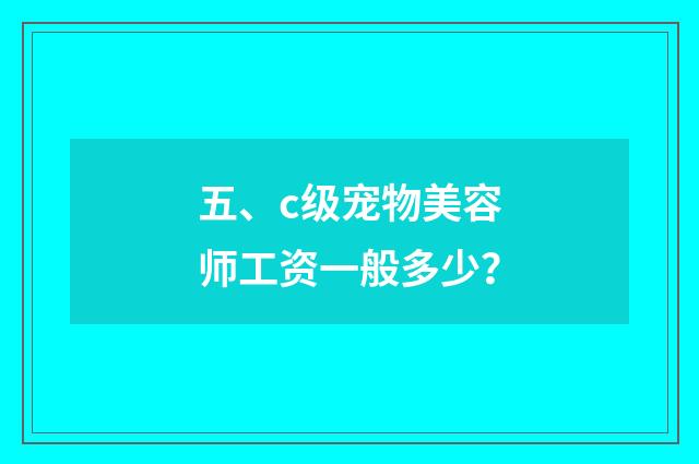 五、c级宠物美容师工资一般多少？