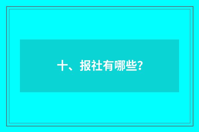十、报社有哪些？