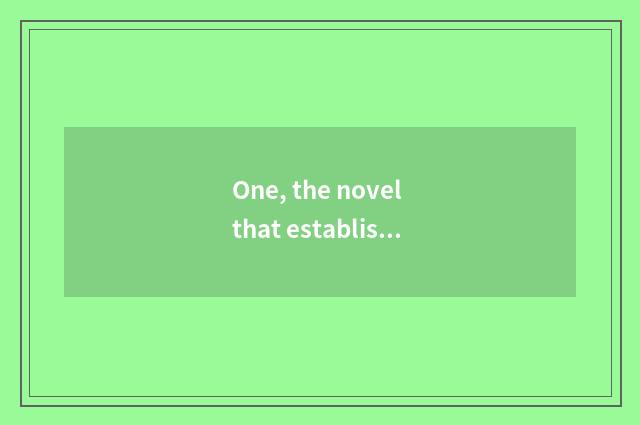 One, the novel that establishs empire of science and technology?