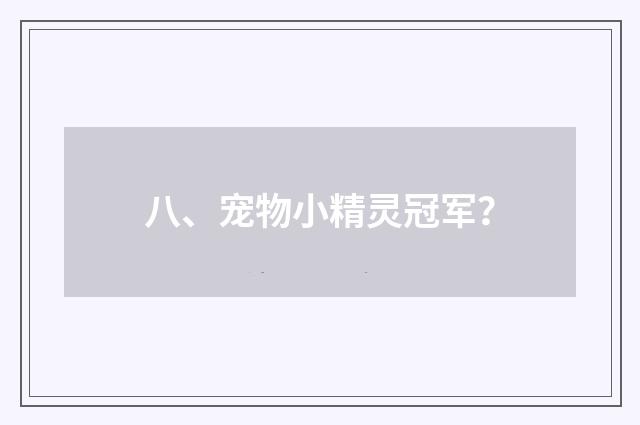 八、宠物小精灵冠军?