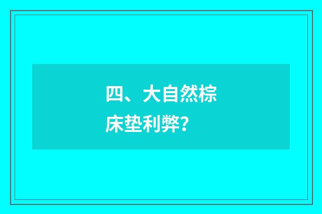 四、大自然棕床垫利弊？