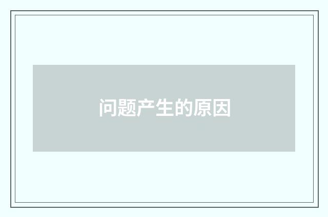 问题产生的原因