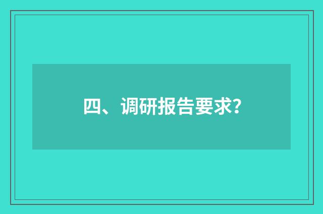 四、调研报告要求？