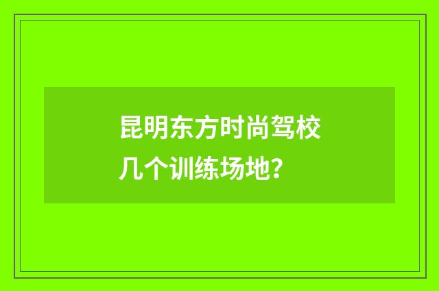 昆明东方时尚驾校几个训练场地？