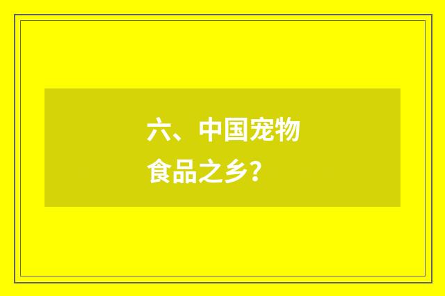 六、中国宠物食品之乡？