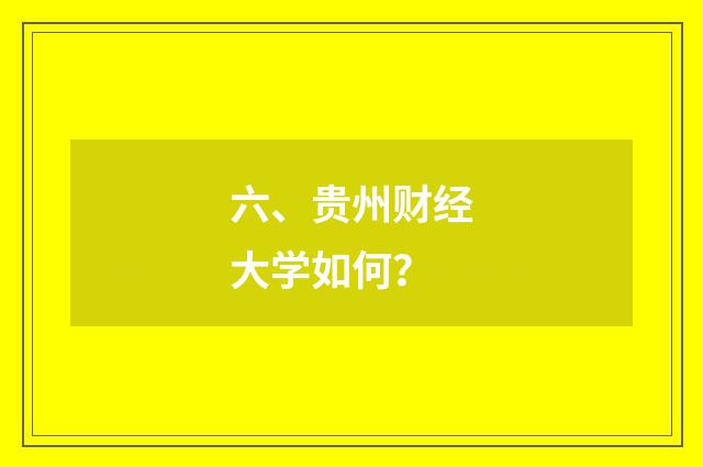 六、贵州财经大学如何？