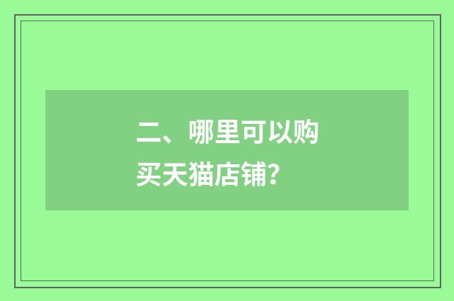 二、哪里可以购买天猫店铺？