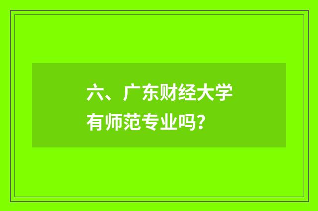 六、广东财经大学有师范专业吗？
