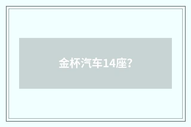 金杯汽车14座？