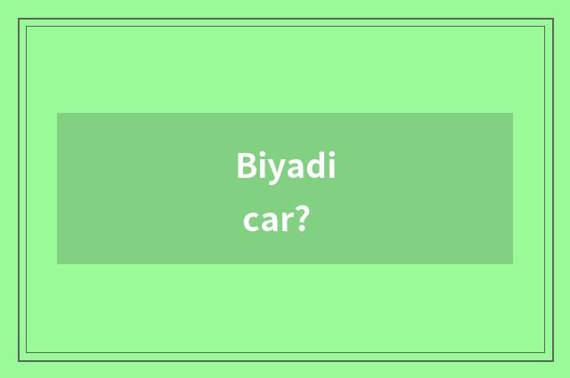 Biyadi car?