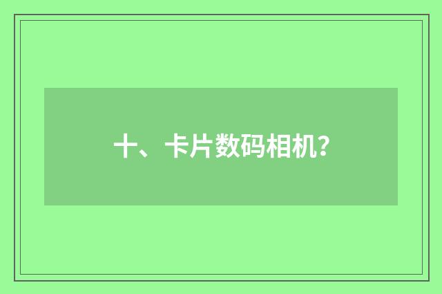 十、卡片数码相机？