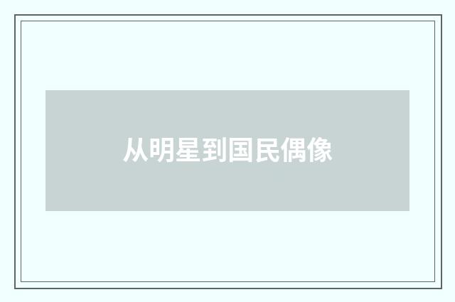 从明星到国民偶像
