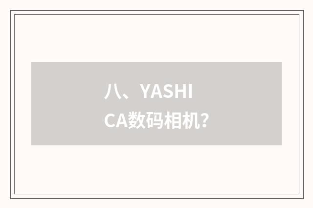 八、YASHICA数码相机？