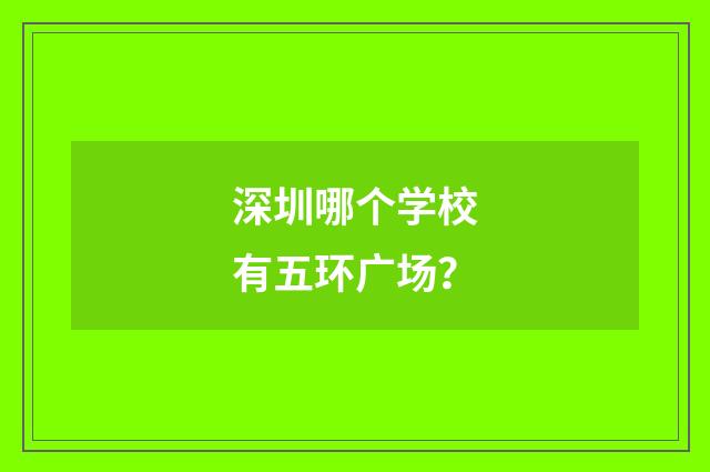 深圳哪个学校有五环广场？