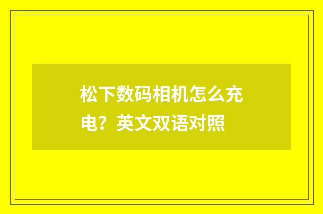 松下数码相机怎么充电？英文双语对照