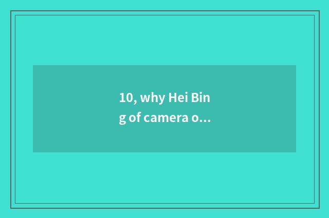 10, why Hei Bing of camera of the number below the pine?