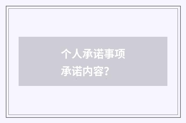 个人承诺事项承诺内容？