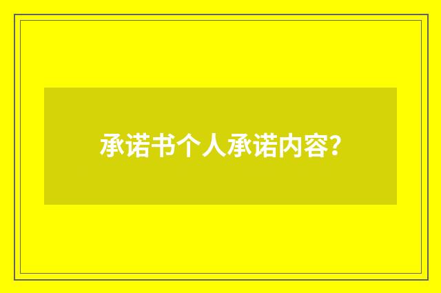 承诺书个人承诺内容？