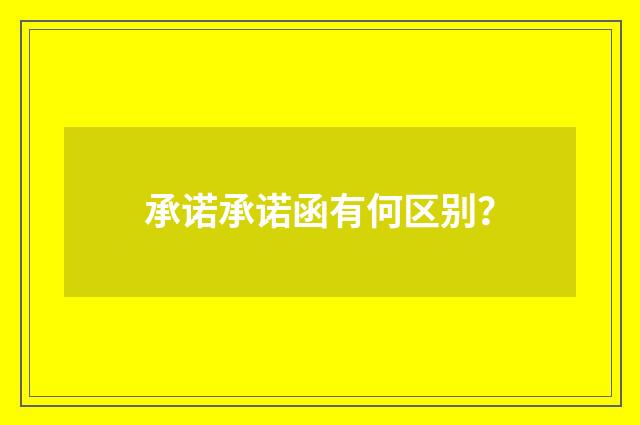 承诺承诺函有何区别？