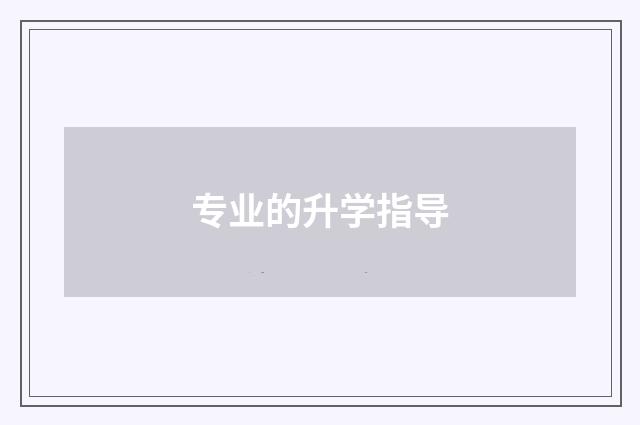 专业的升学指导