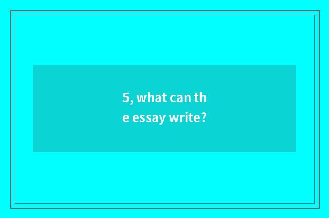 5, what can the essay write?