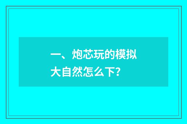一、炮芯玩的模拟大自然怎么下？