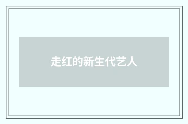 走红的新生代艺人