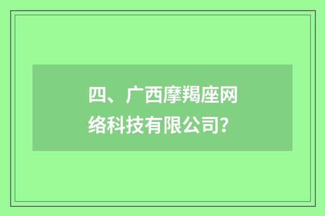 四、广西摩羯座网络科技有限公司？
