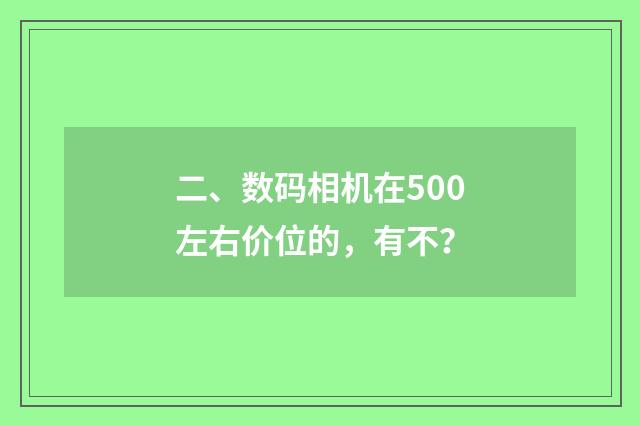 二、数码相机在500左右价位的，有不？