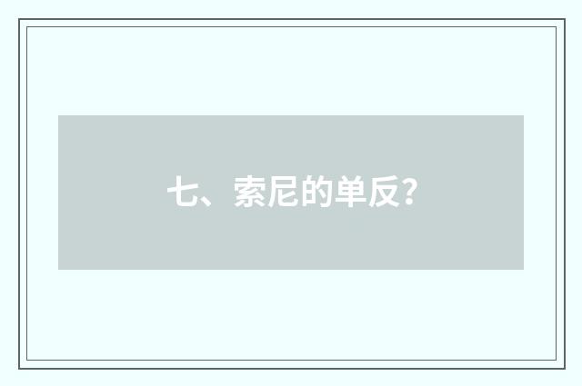七、索尼的单反？